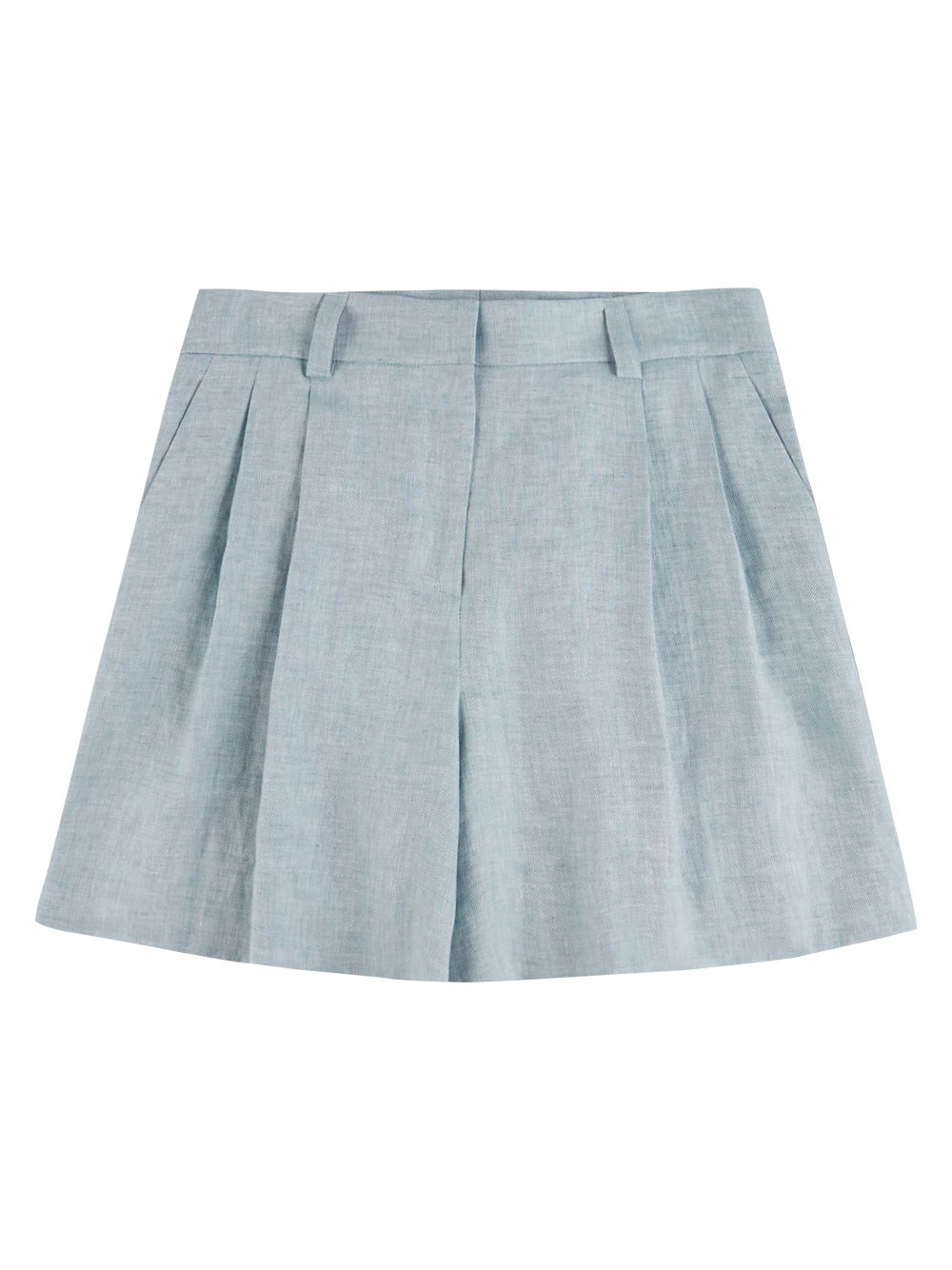 Shop Incotex Wide Fit Linen Shorts In Blue