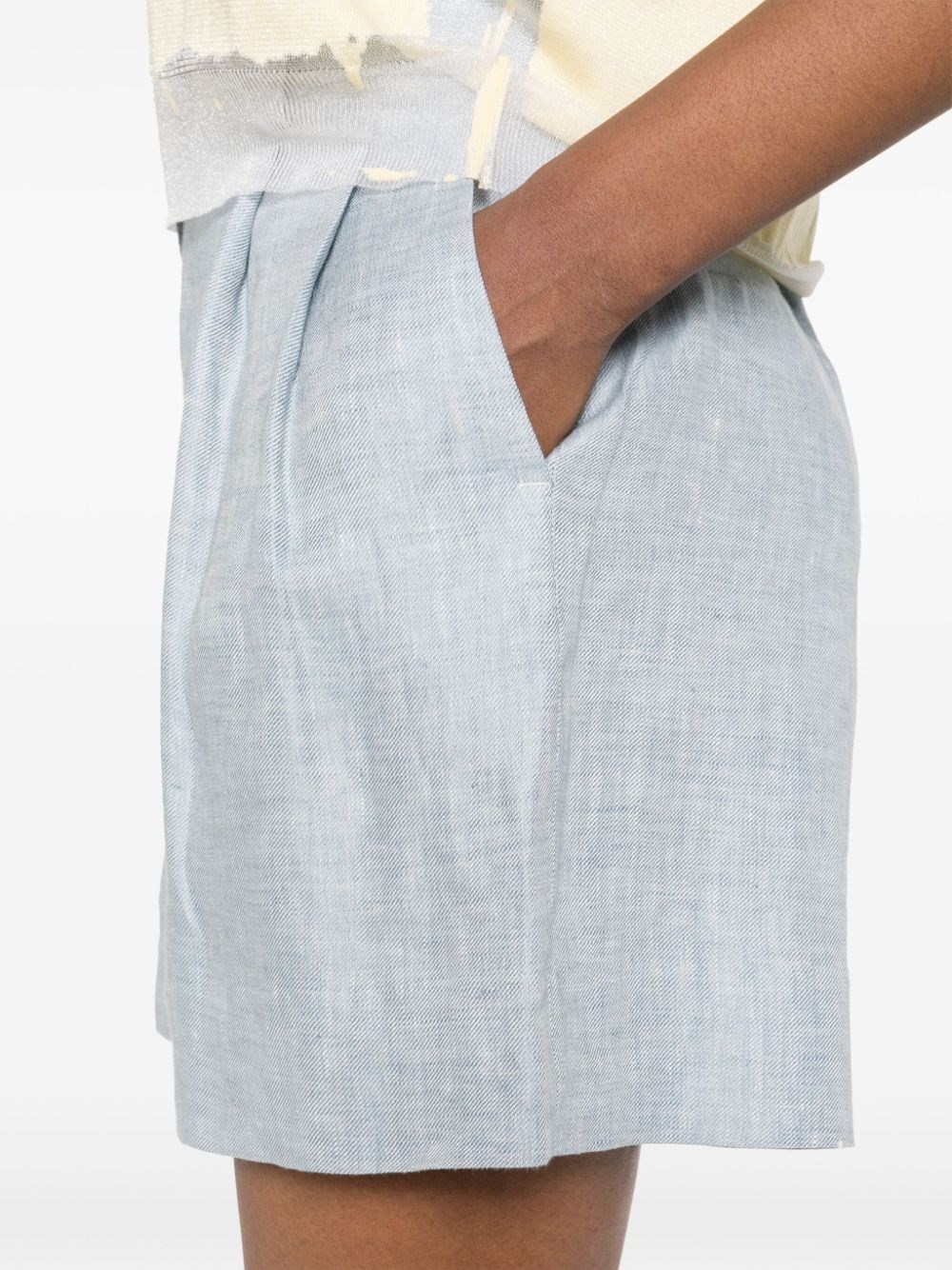 LINEN PLEATED SHORT