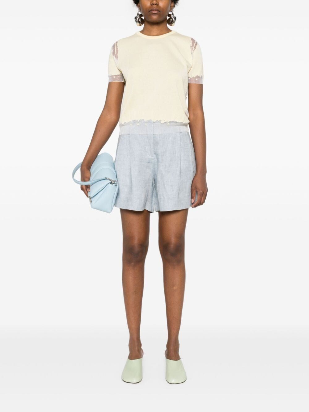 LINEN PLEATED SHORT