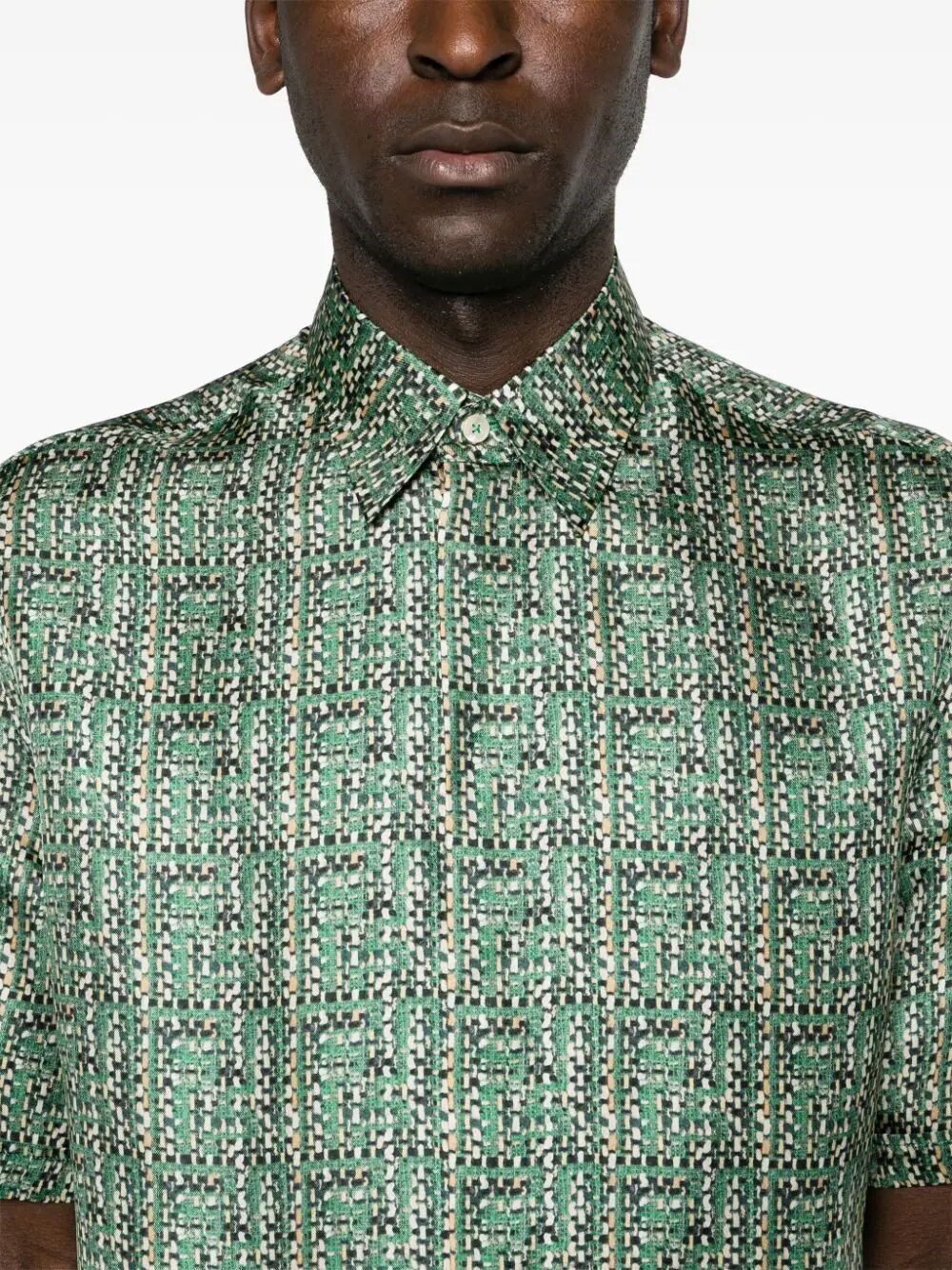 WOVEN EFFECT FF PRINTED SHIRT