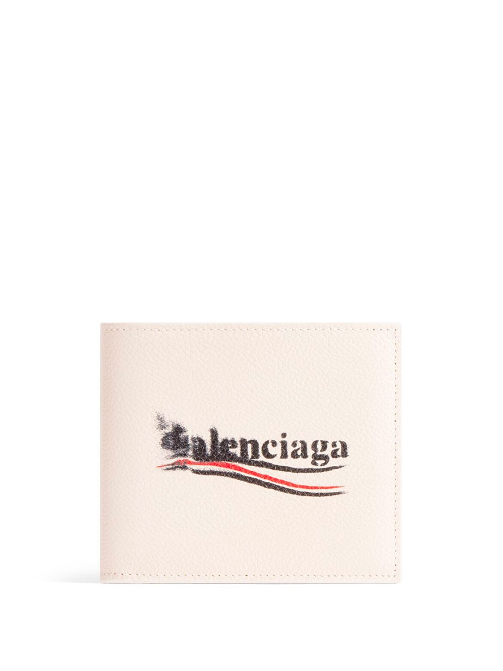 Shop Balenciaga Bi-fold Wallet With Logo In Nude & Neutrals