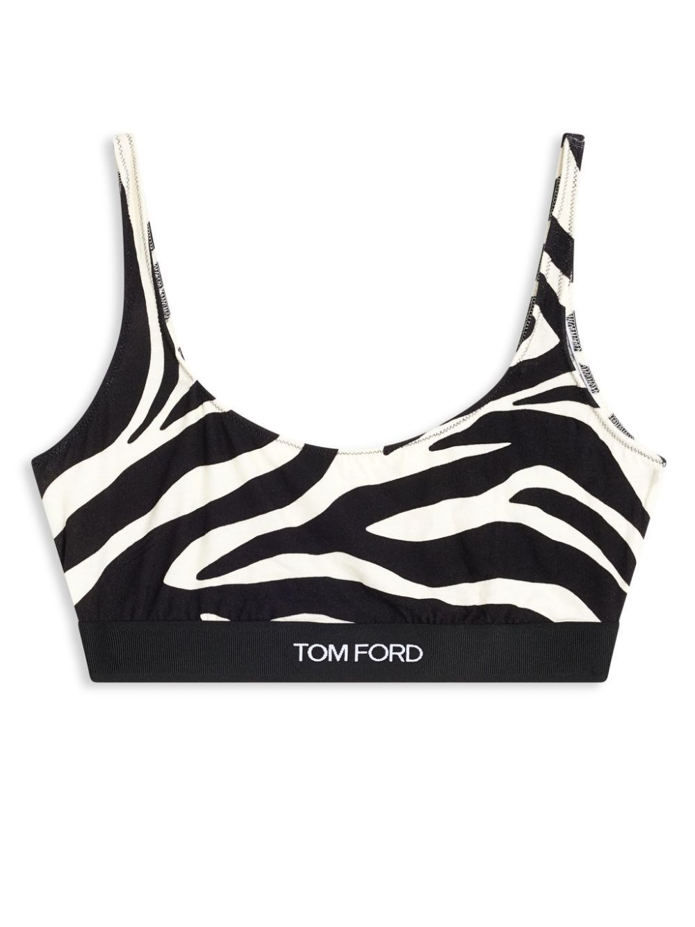 Tom Ford Optical Zebra Printed Bralette In Black