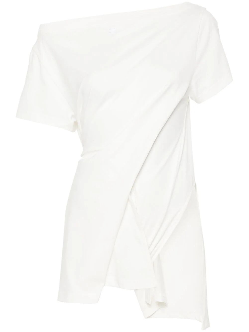 Shop Courrèges Boat-neck Cotton Bodysuit In White