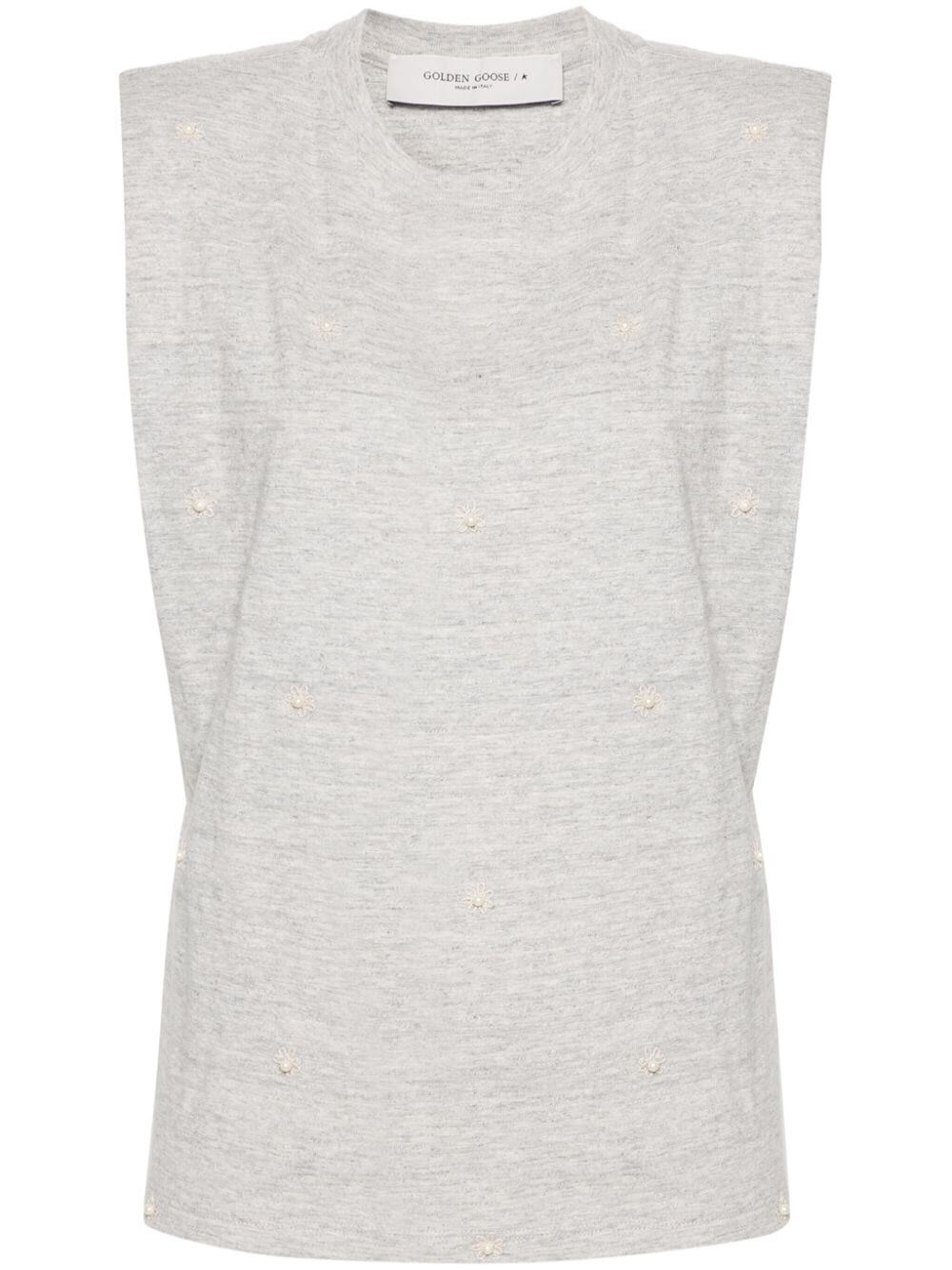 Shop Golden Goose Isabel Shoulder-pads T-shirt In Grey