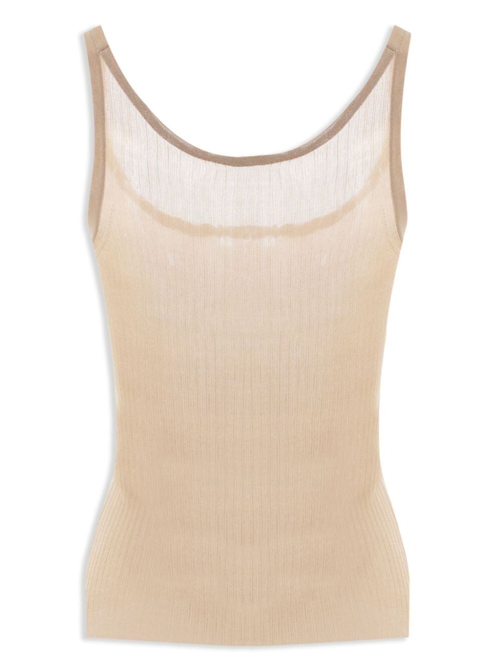 RIBBED SILK TANK TOP