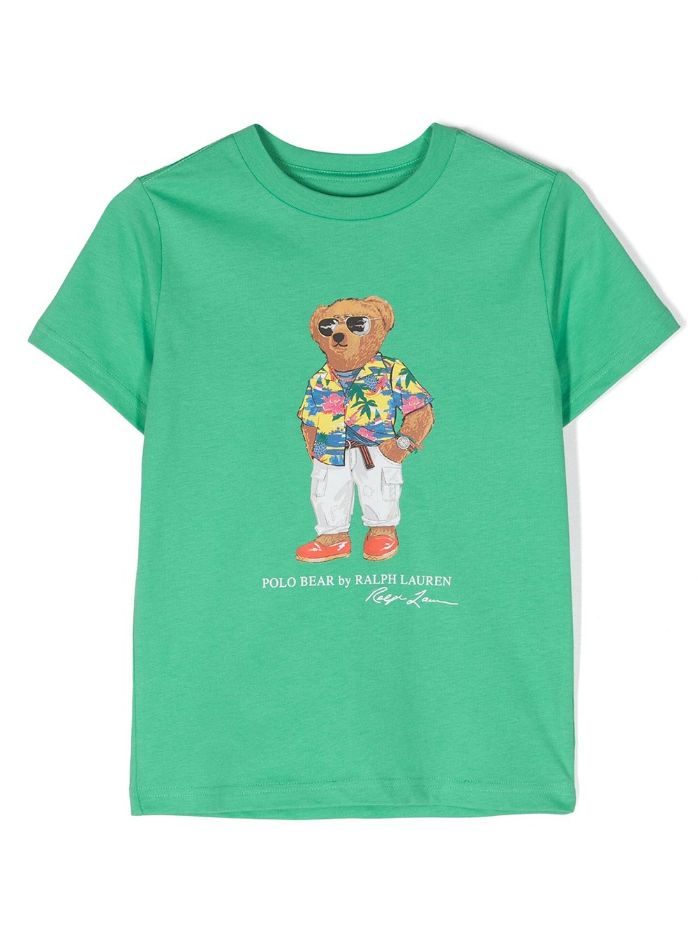 Shop Ralph Lauren Polo Bear Cotton T-shirt In Green