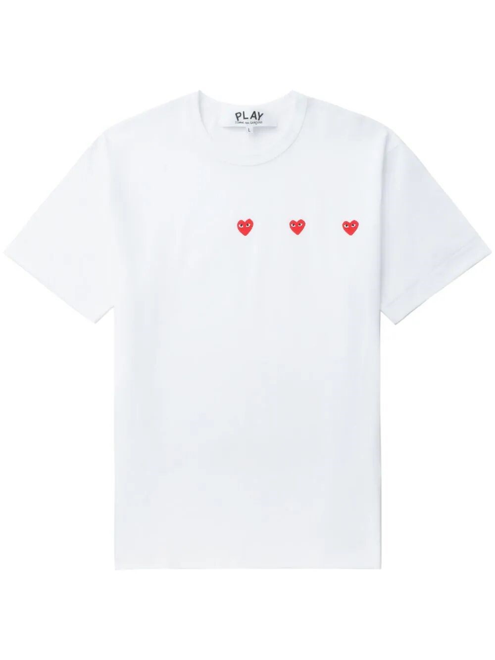 Shop Comme Des Garçons Play T-shirt Triple Hearts In White