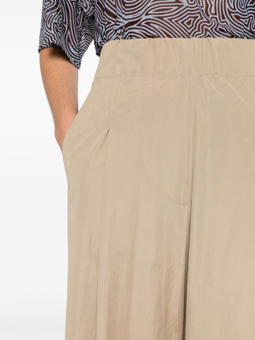 PLEATED WIDE LEG TROUSERS