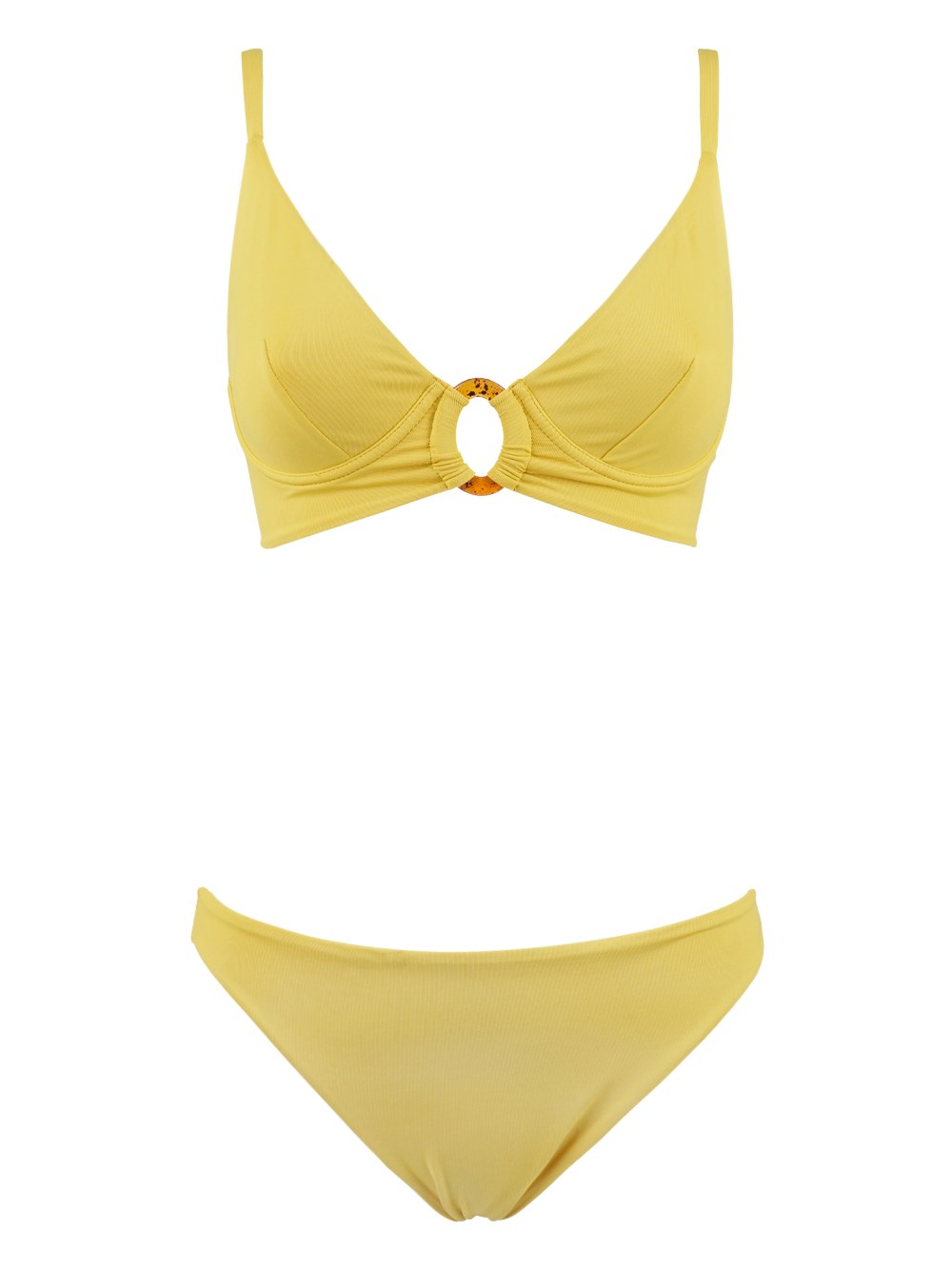 Shop Fisico Ring-embellished Bikini In Yellow & Orange