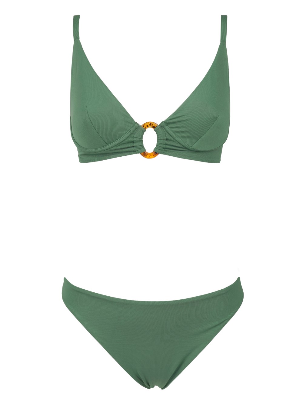 Shop Fisico Ring-embellished Bikini In Green