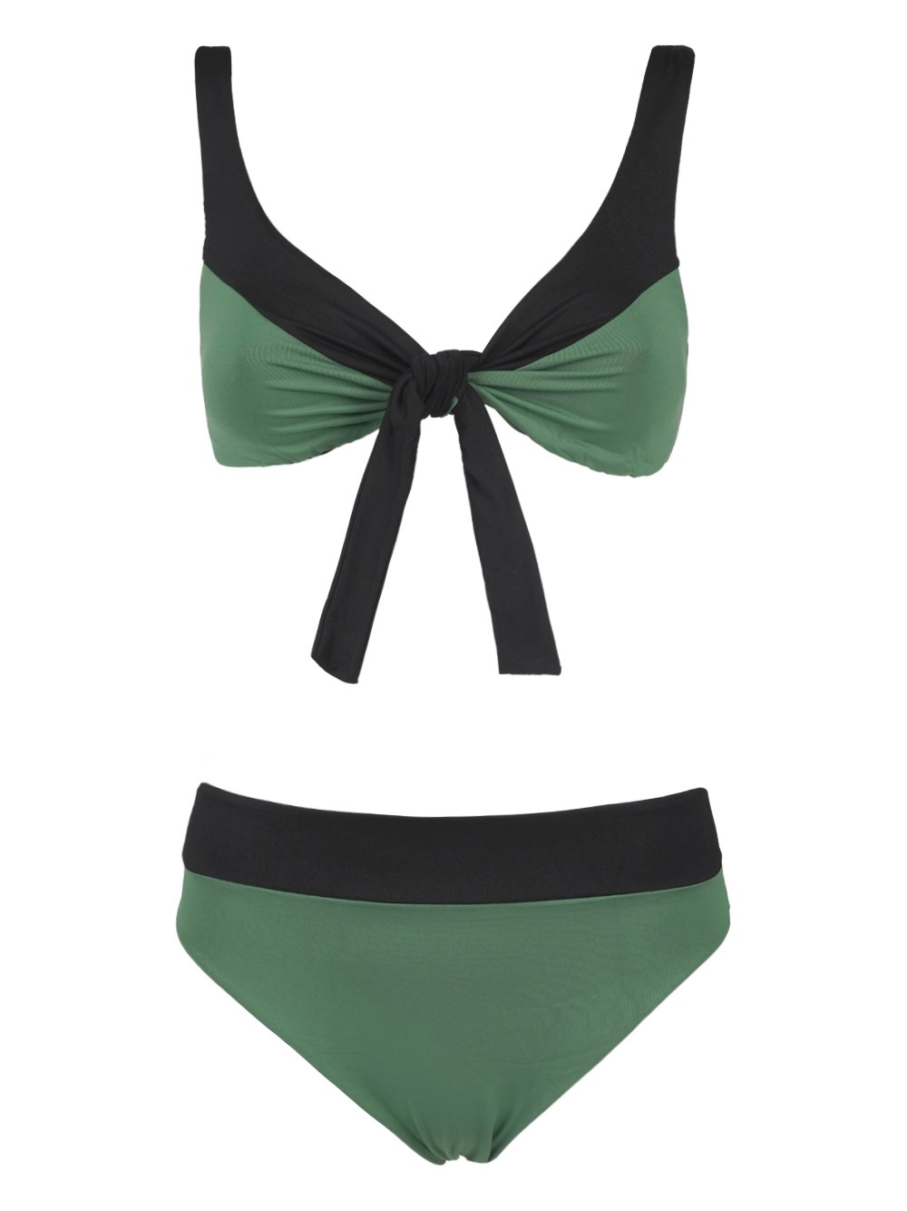 Shop Fisico Colourblock Self-tie Bikini In Green