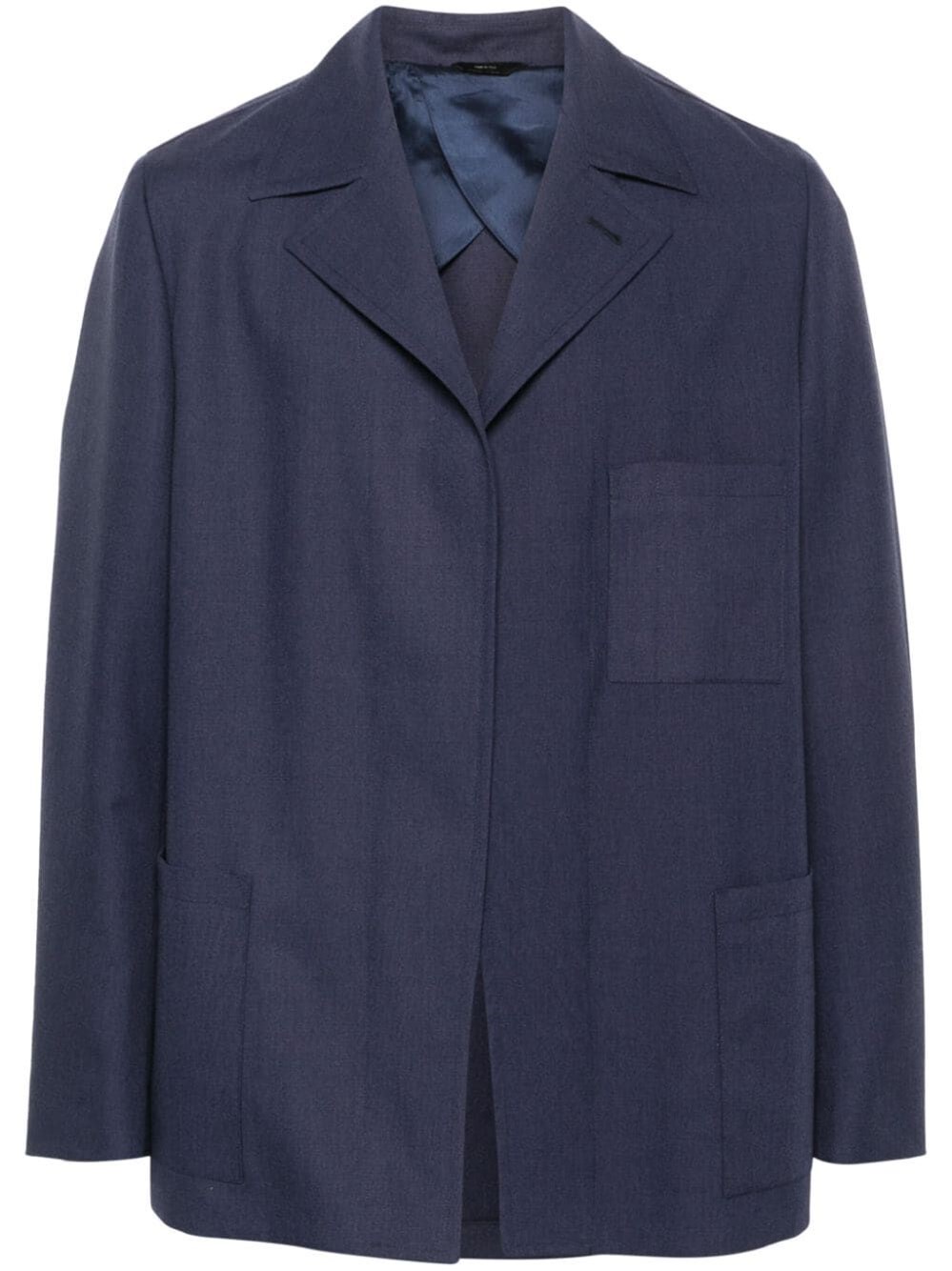 Shop Fendi Wool Martingale Jacket In Blue