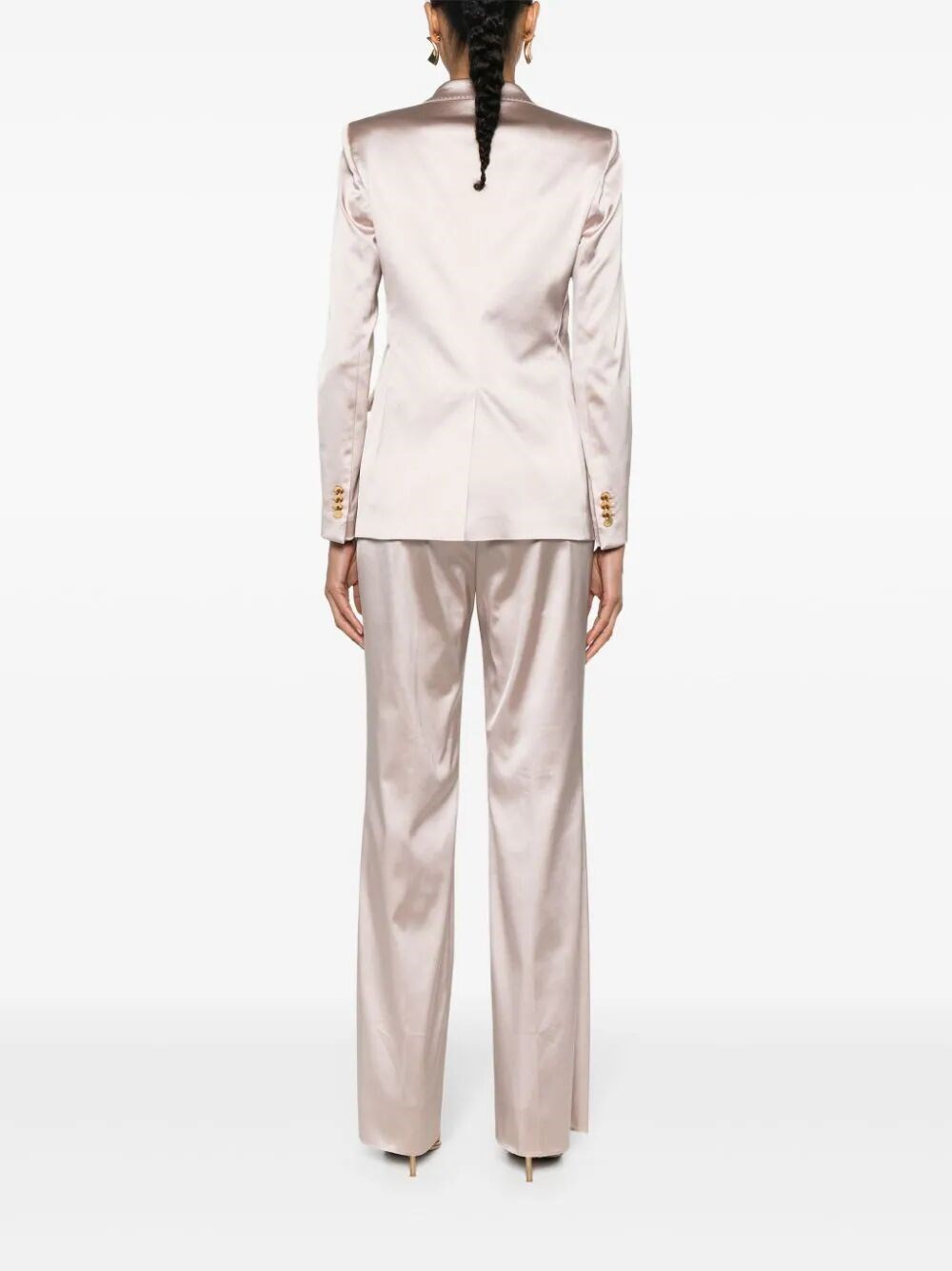 DOUBLE-BREASTED SATIN SUIT