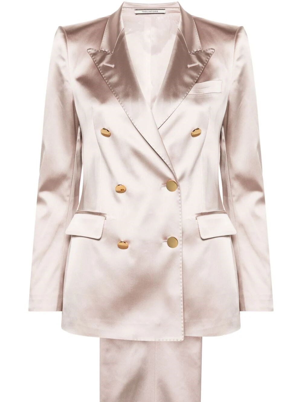 DOUBLE-BREASTED SATIN SUIT