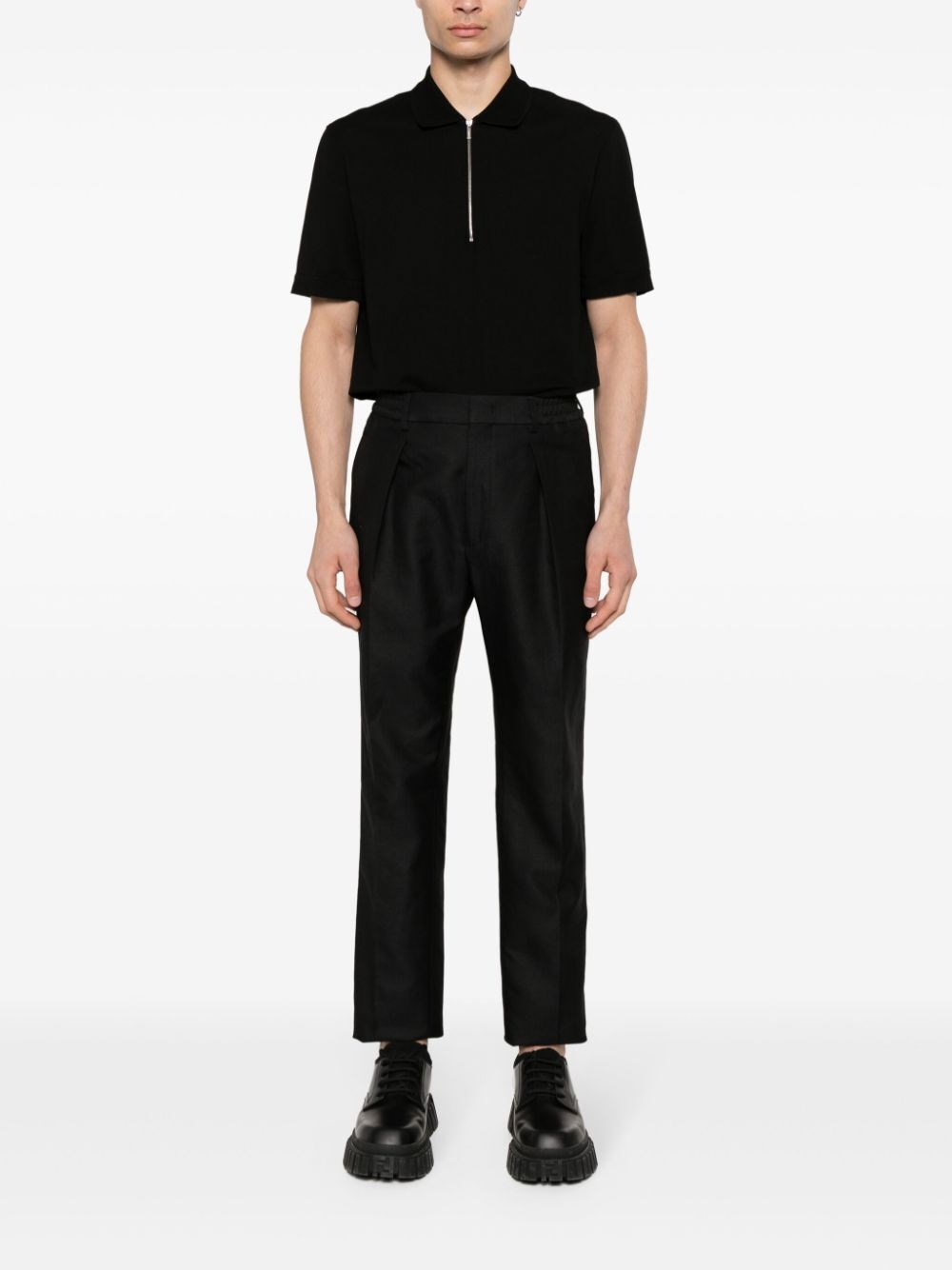 PLEATED SLIM TROUSERS 