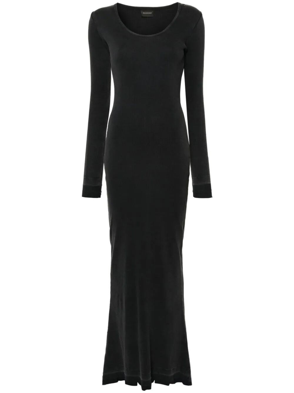 Shop Balenciaga Distressed Maxi Dress In Black