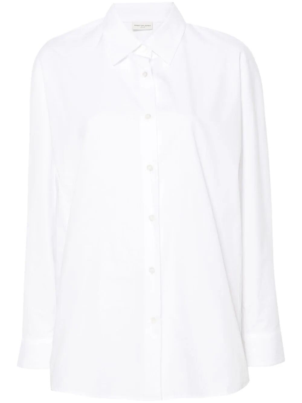 Shop Dries Van Noten Casio Cotton Shirt In White