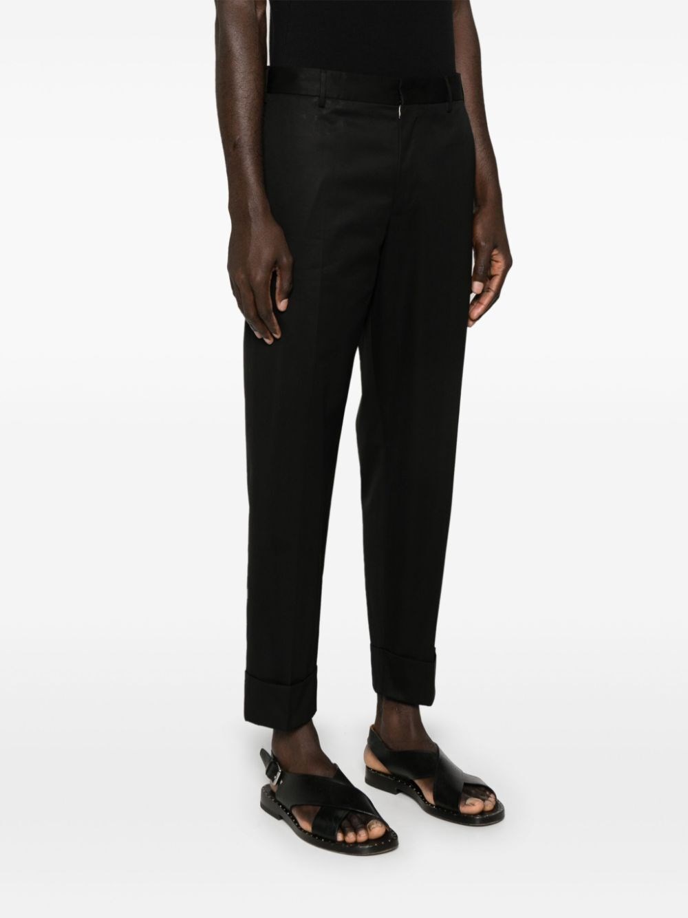 PRESSED-CREASE TAILORED TROUSERS