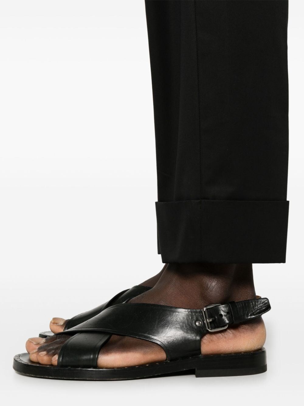 PRESSED-CREASE TAILORED TROUSERS