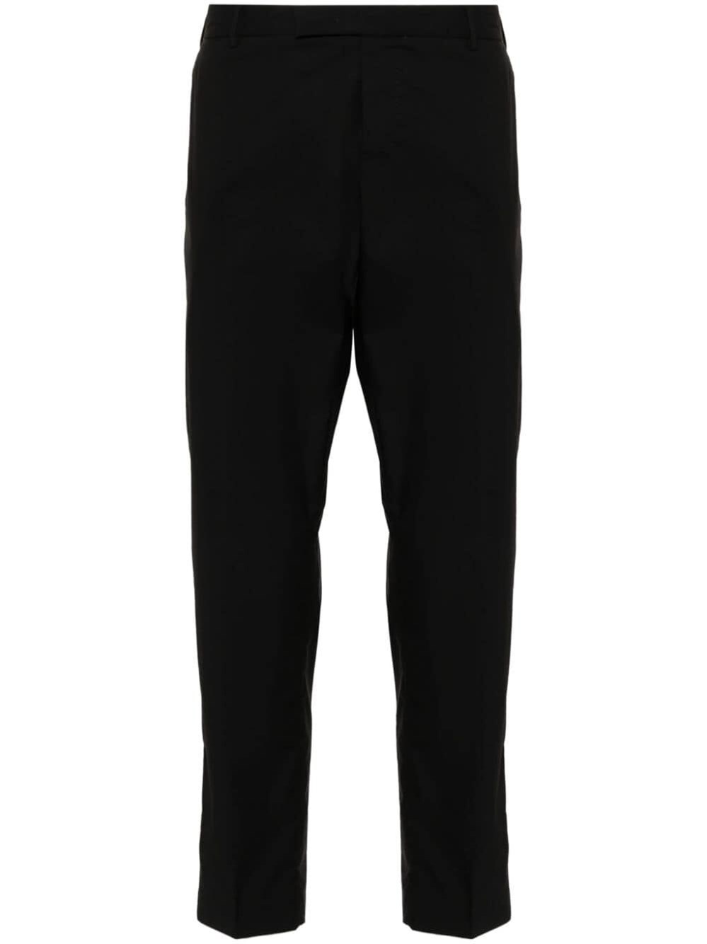 PRESSED-CREASE TAPERED TROUSERS