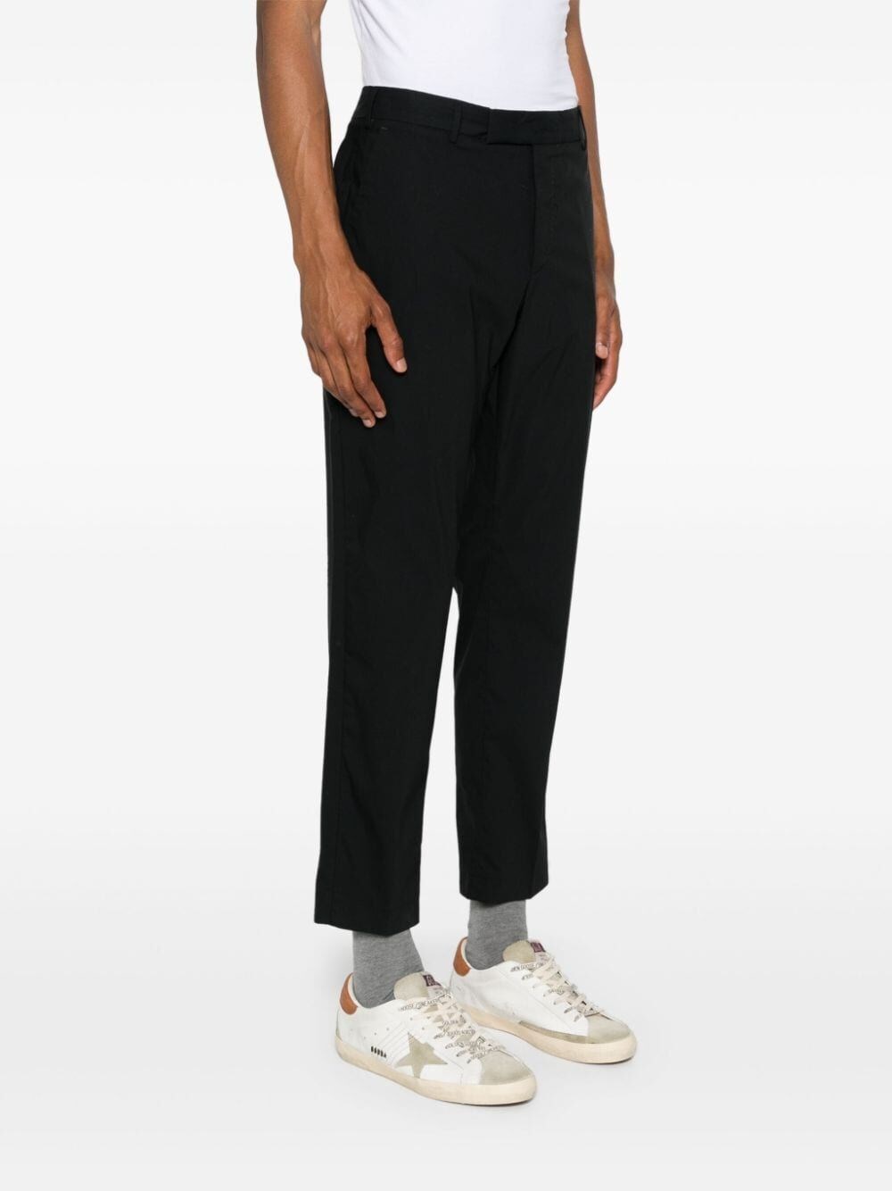PRESSED-CREASE TAPERED TROUSERS