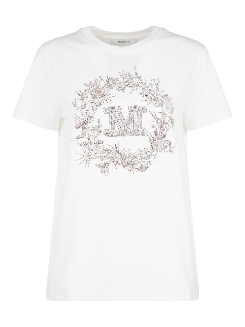 Shop Max Mara Embroidered M Monogram T-shirt In White