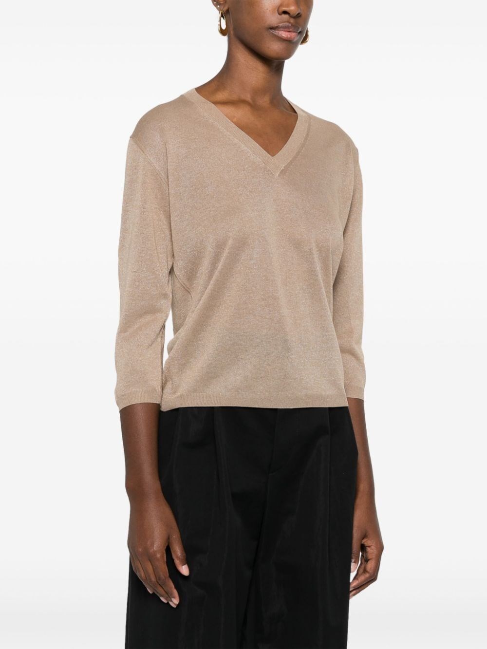 FINE-KNIT V-NECK JUMPER