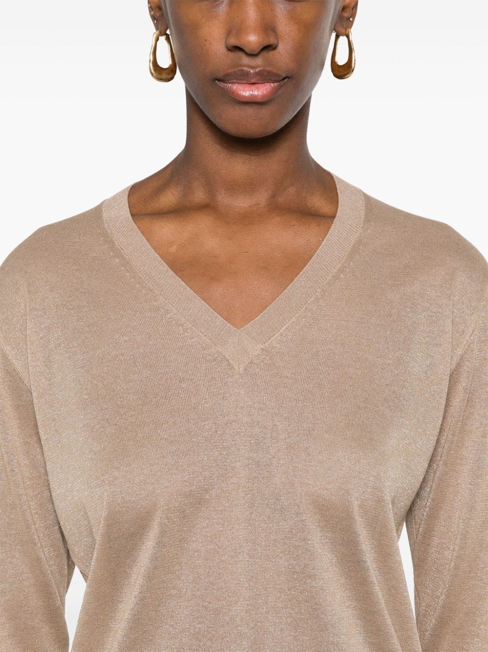FINE-KNIT V-NECK JUMPER