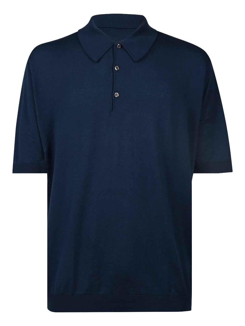 Shop John Smedley Knitted Cotton Polo Shirt In Blue