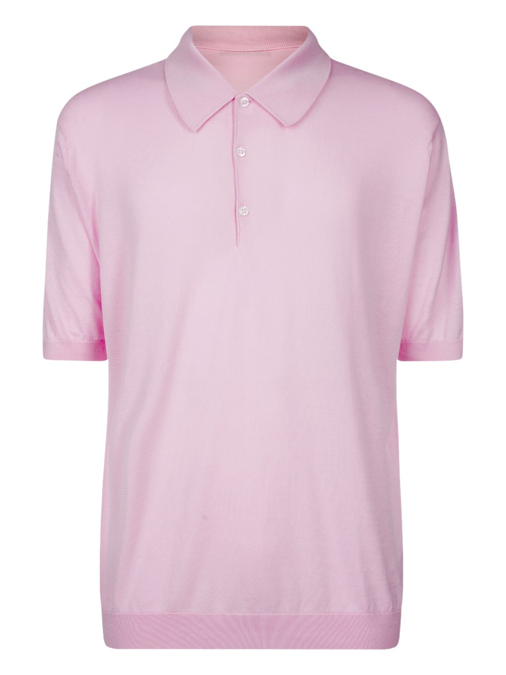 Shop John Smedley Knitted Cotton Polo Shirt In Pink & Purple
