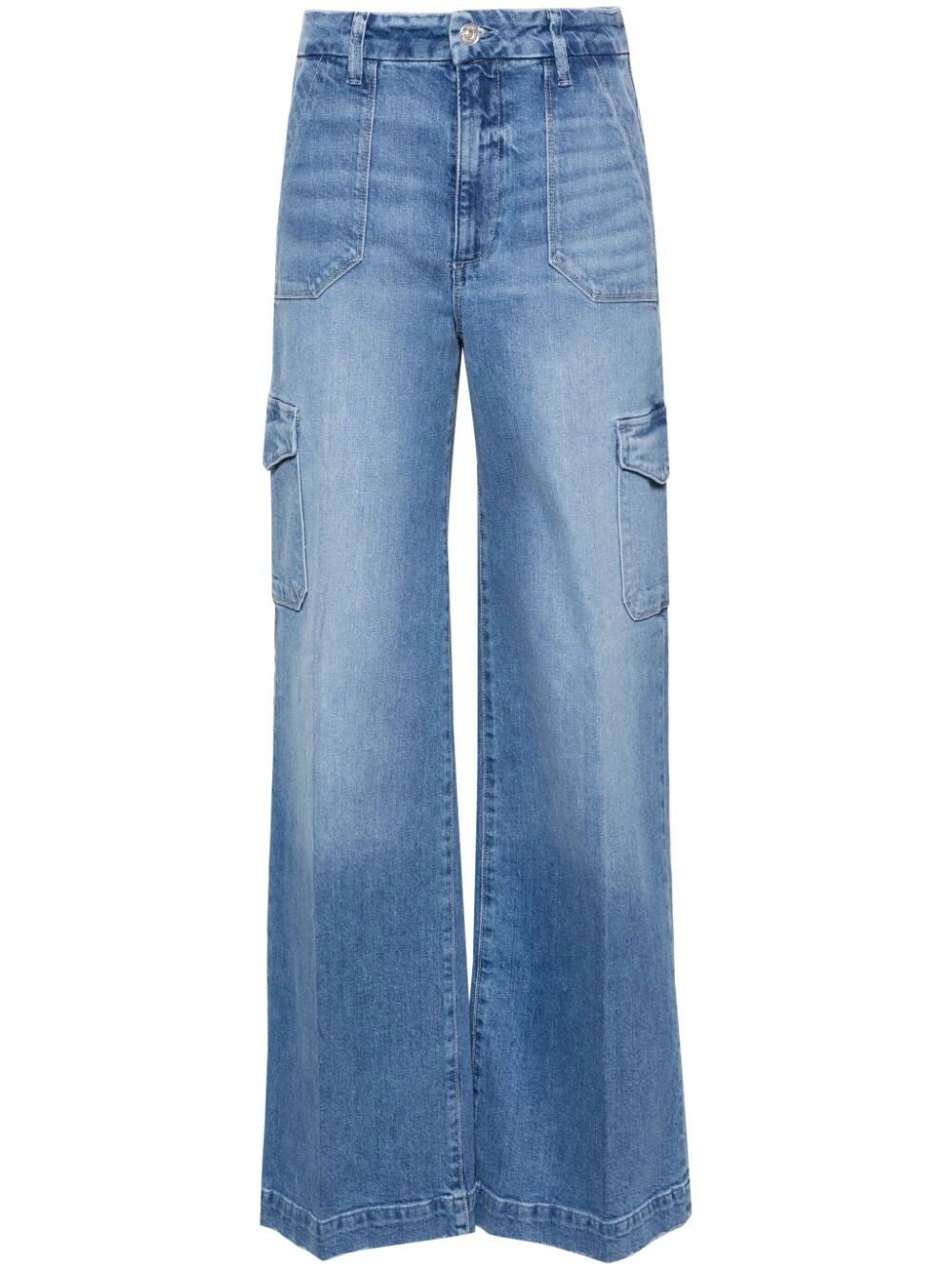 Shop Paige Harper High-rise Wide-leg Jeans In Blue