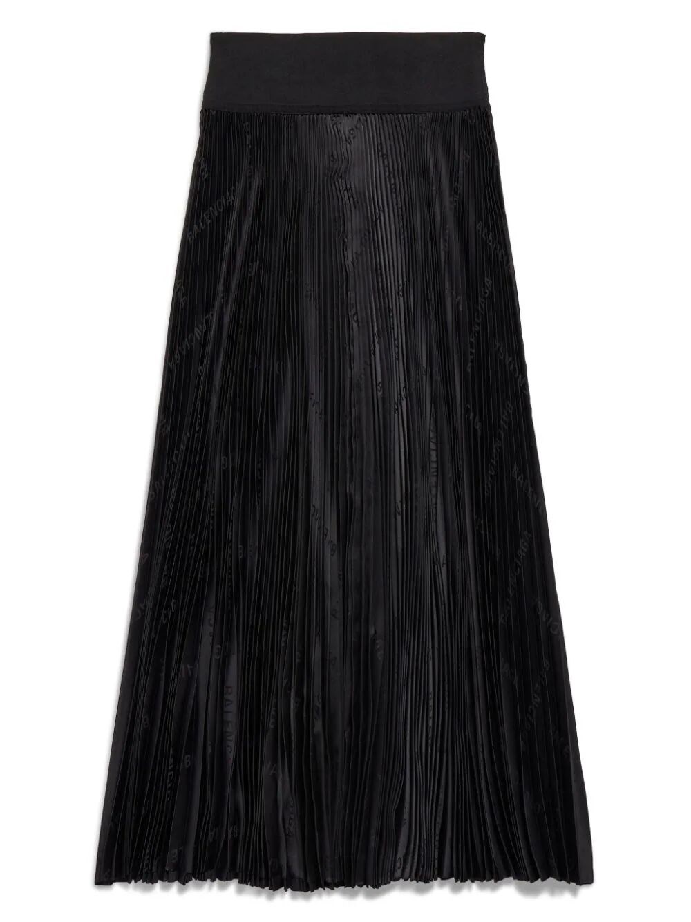 PLEATED LOGO-JACQUARD MIDI SKIRT