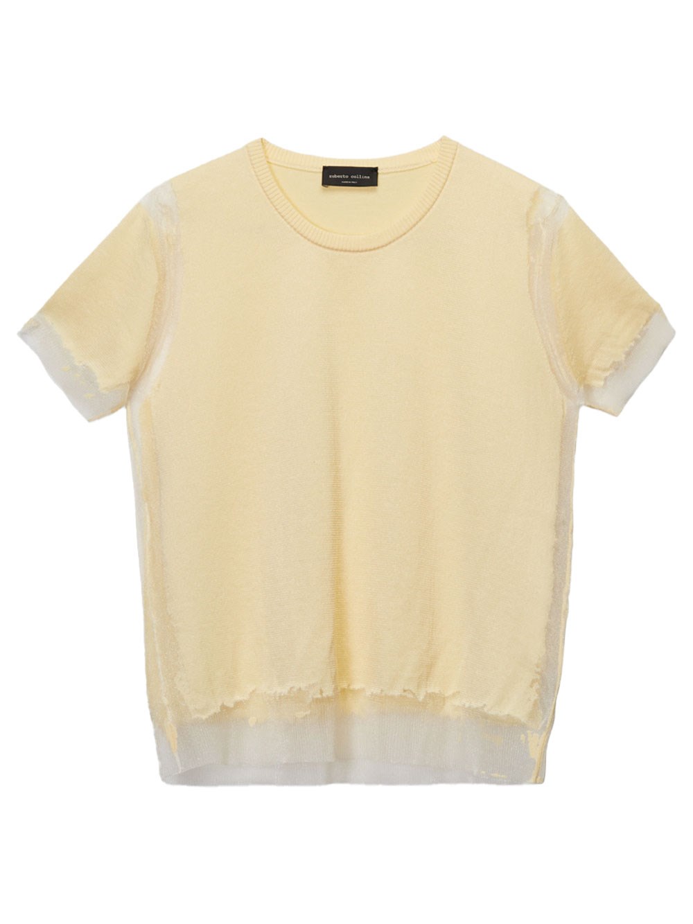 Shop Roberto Collina Devoré T-shirt In Yellow & Orange