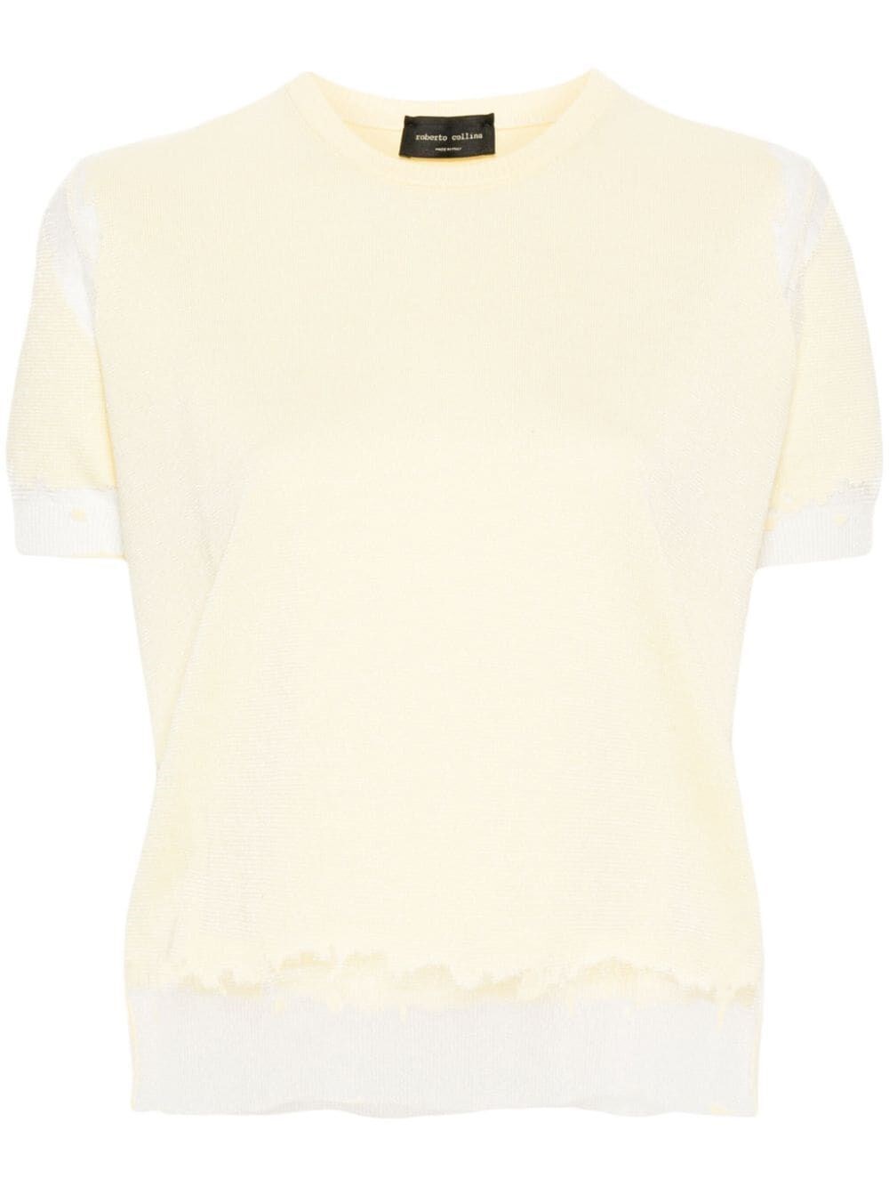 MESH-PANELLED SHORT-SLEEVED JUMPER 