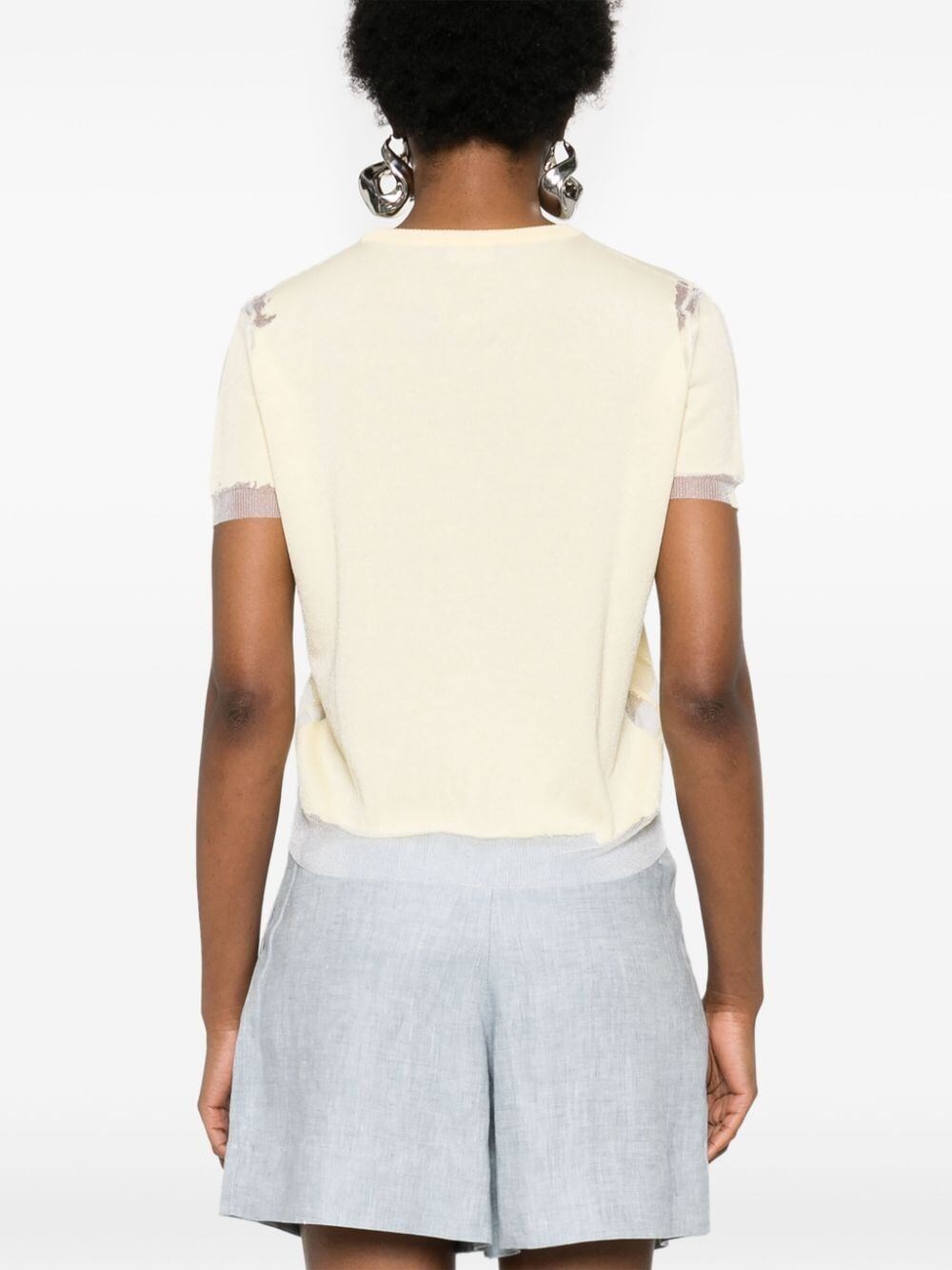 MESH-PANELLED SHORT-SLEEVED JUMPER 