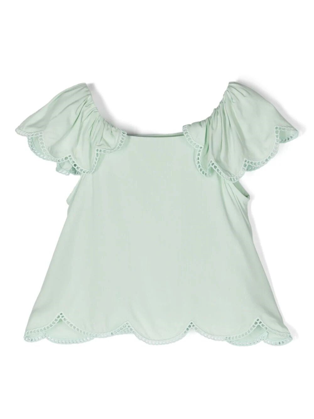 SCALLOPED JERSEY T-SHIRT