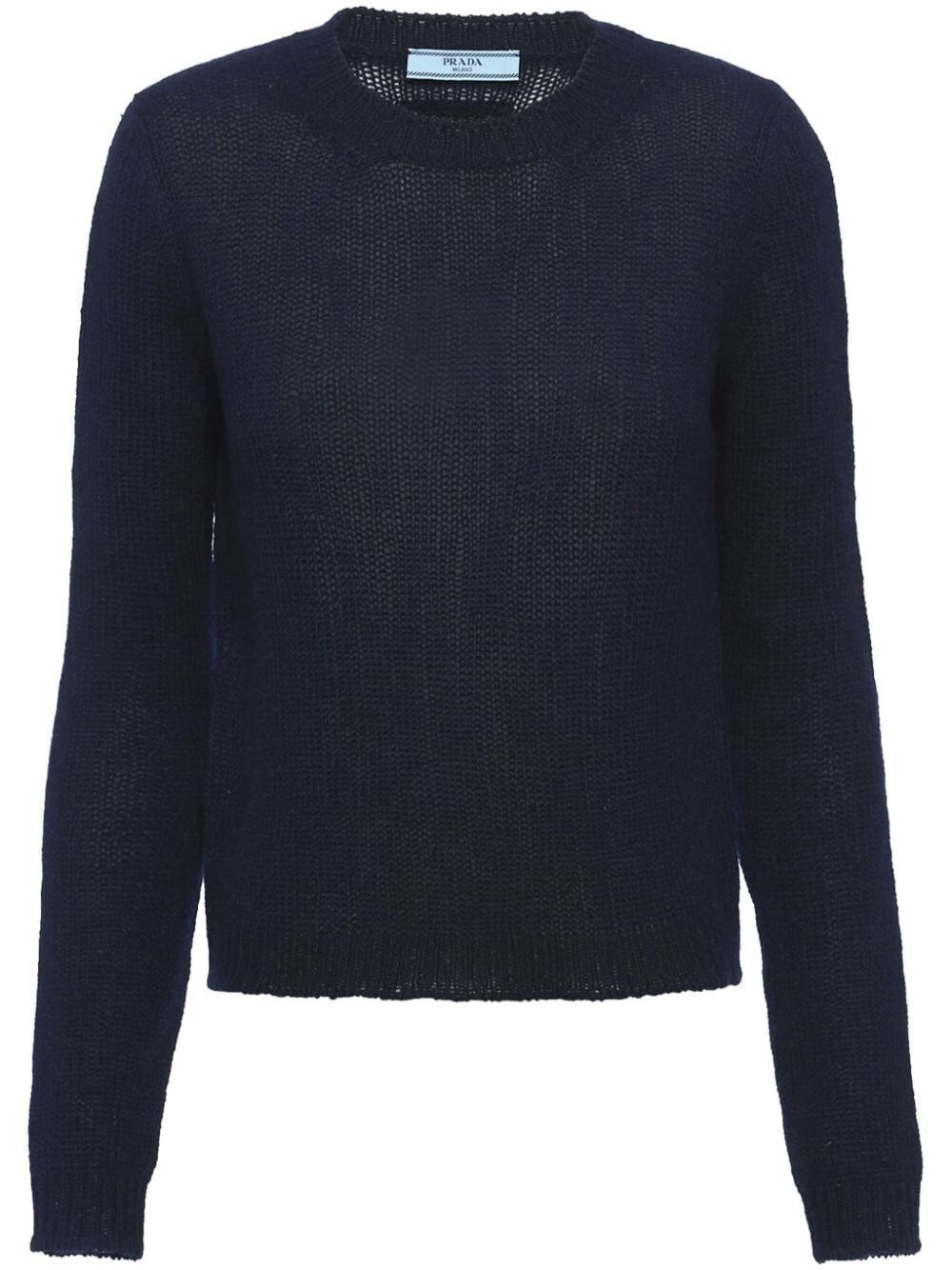 Shop Prada Crew-neck Cashmere Jumper In Blue