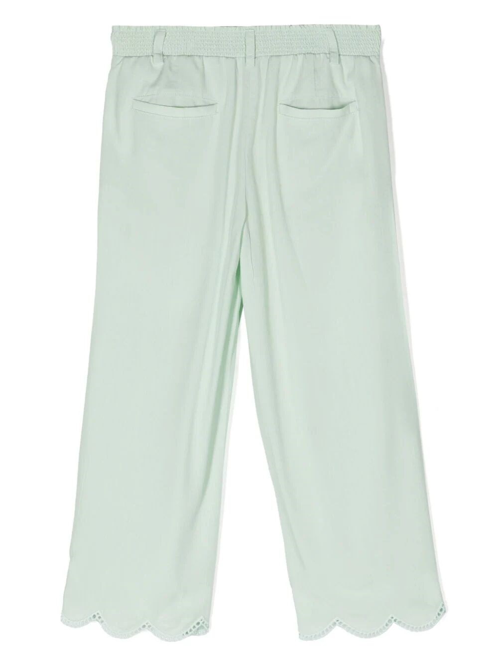 SCALLOPED WIDE-LEG TROUSERS