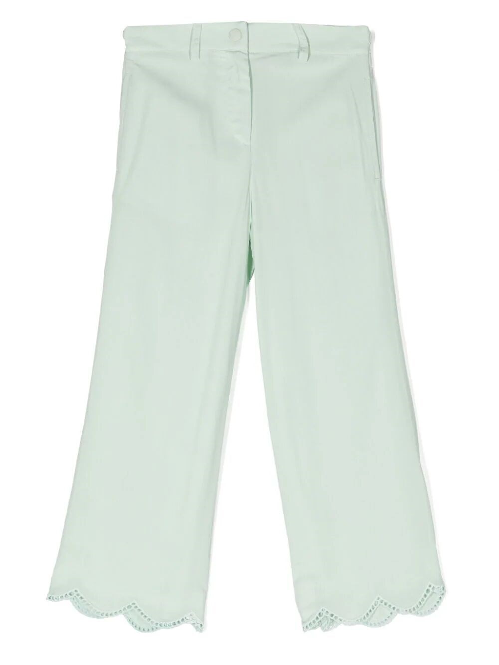 Shop Stella Mccartney Scalloped Wide-leg Trousers In Green