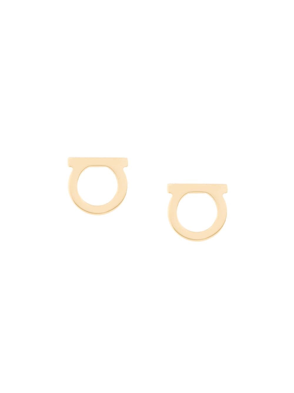 Ferragamo Gancini Stud Earrings In Metallic