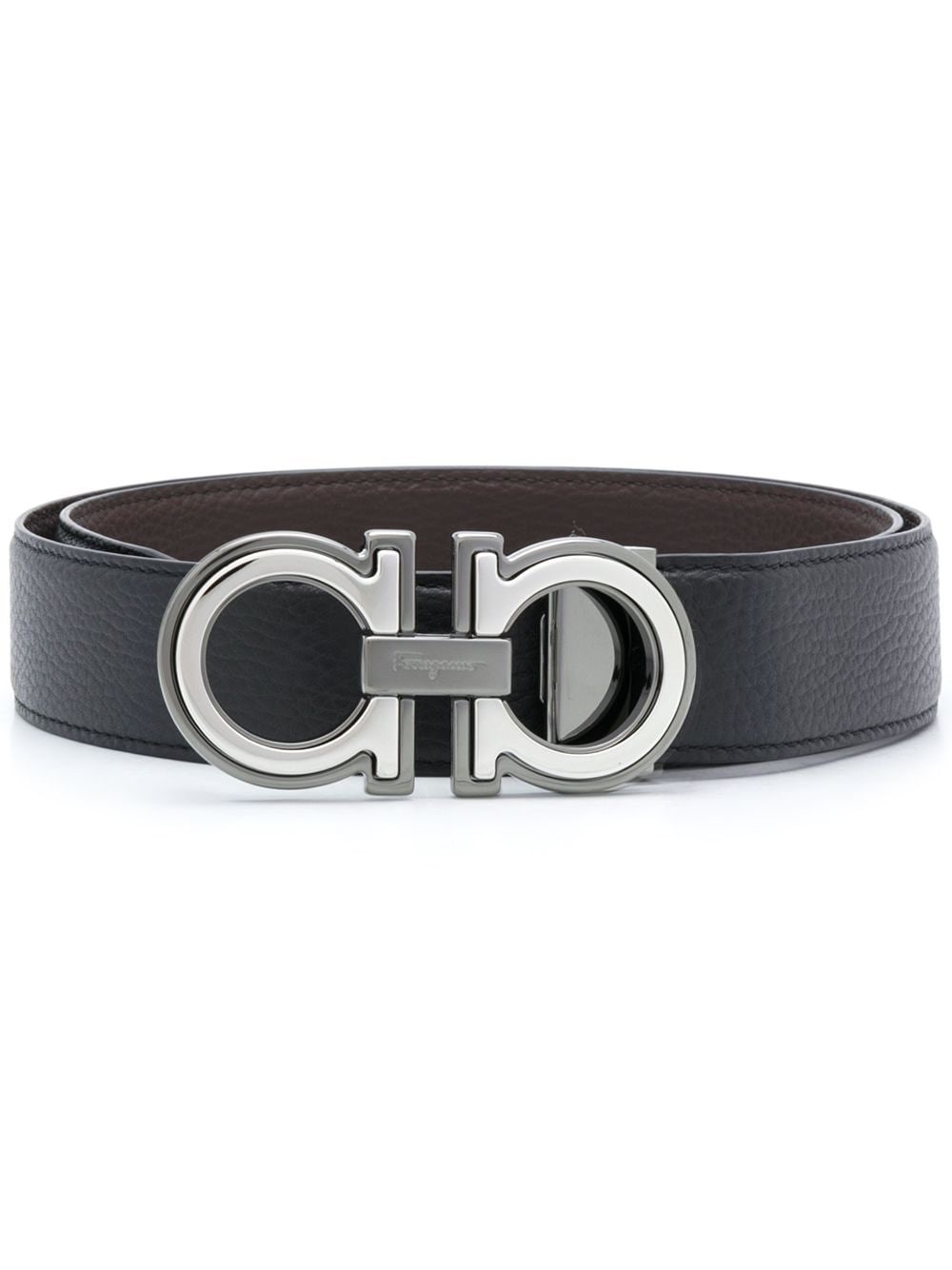 Shop Ferragamo Reversible And Adjustable Gancini Belt In Black