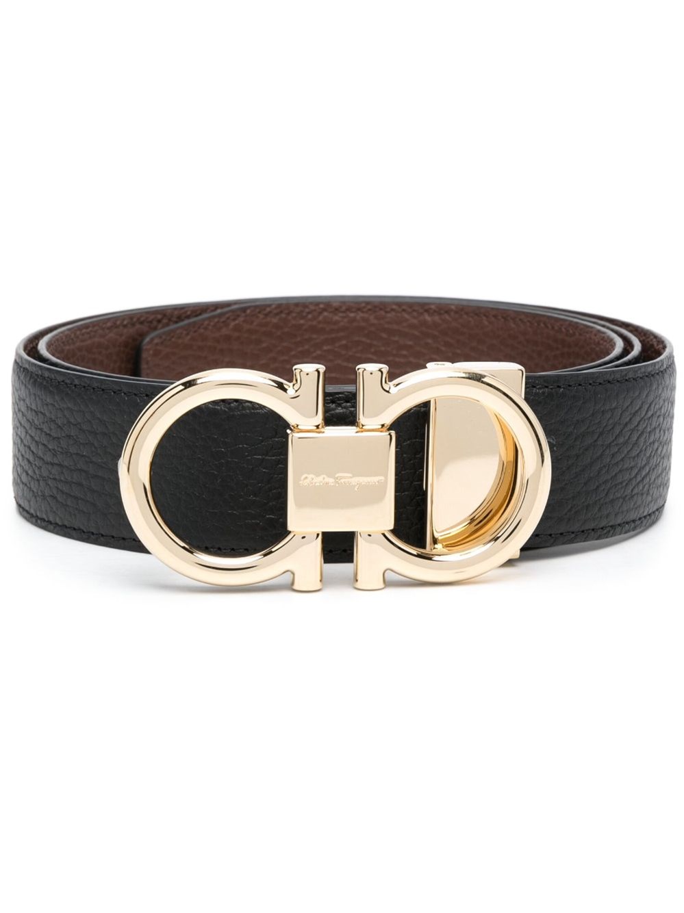 Shop Ferragamo Reversible And Adjustable Gancini Belt In Black