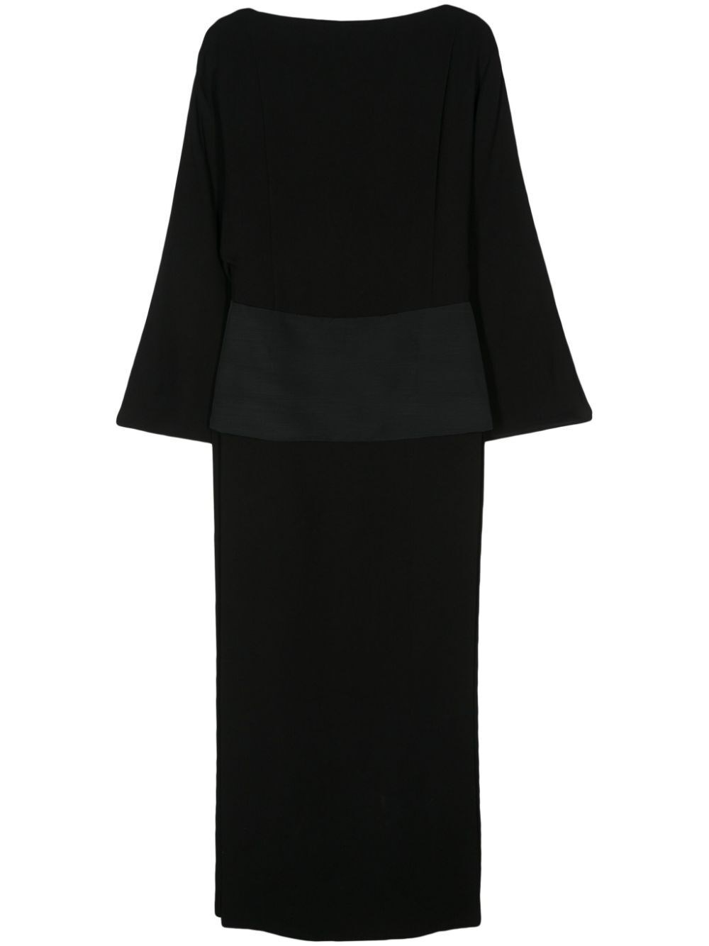 Khaite Nanette Slits-hem Long-sleeve Maxi Dress In Black