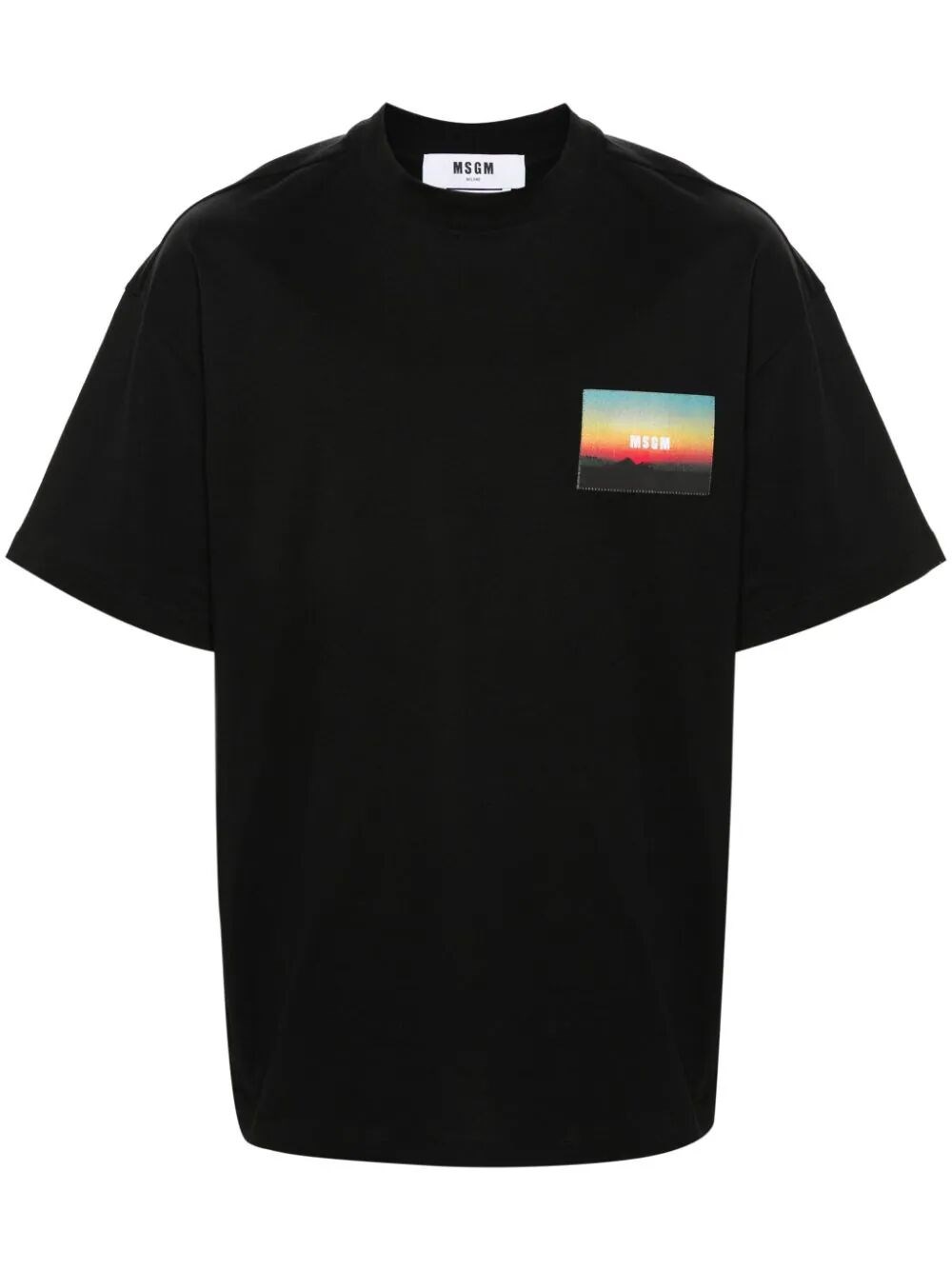 Shop Msgm Sunset Print T-shirt In Black