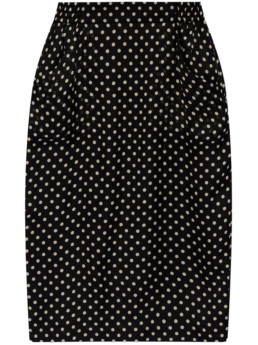 Shop Saint Laurent Pencil Skirt In Polka Dot In Black