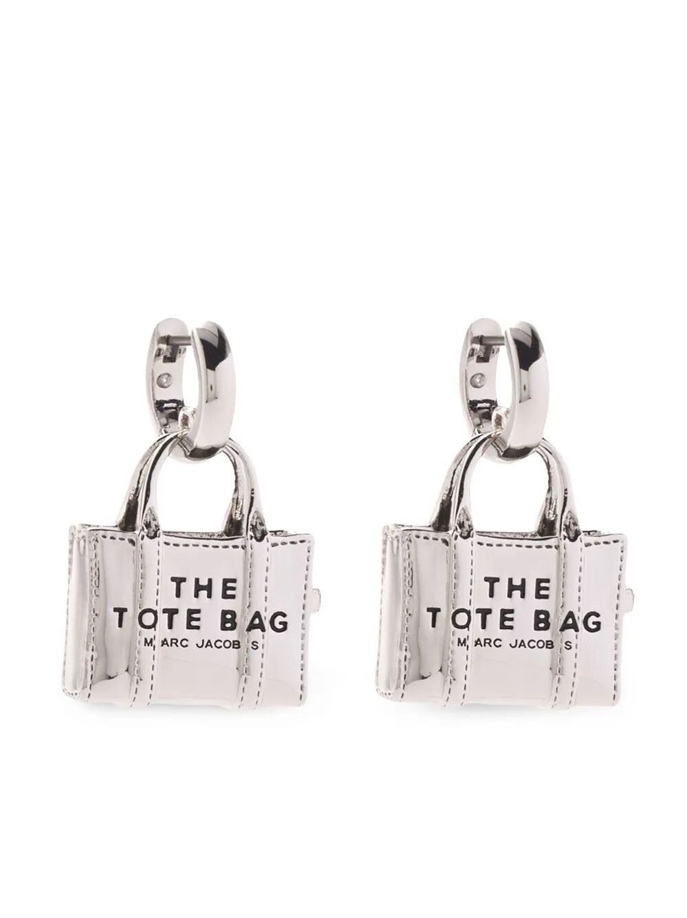 Shop Marc Jacobs The Tote Bag Earrings In Metallic