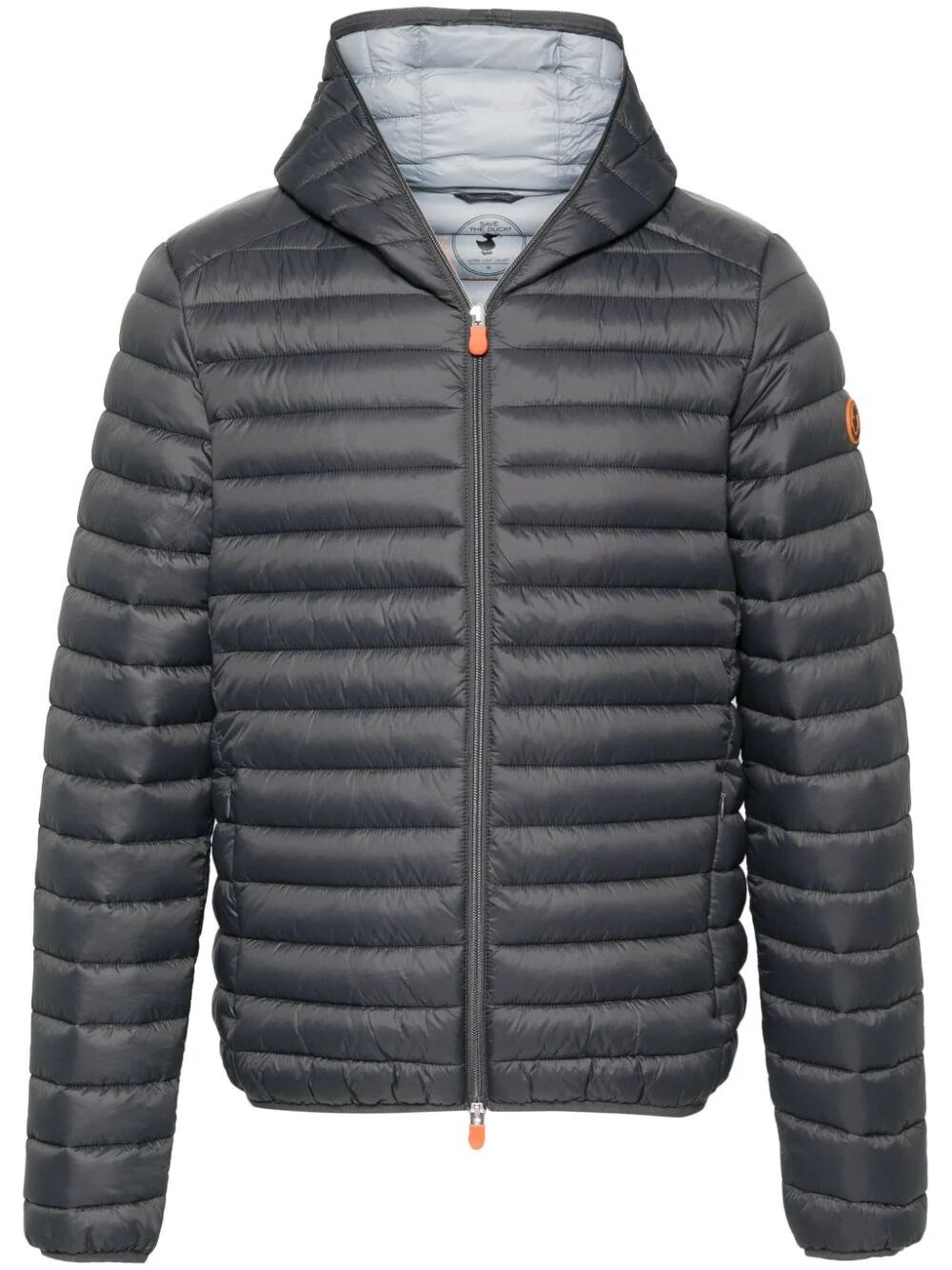 Shop Save The Duck Zipped Padded Jacket In Grey