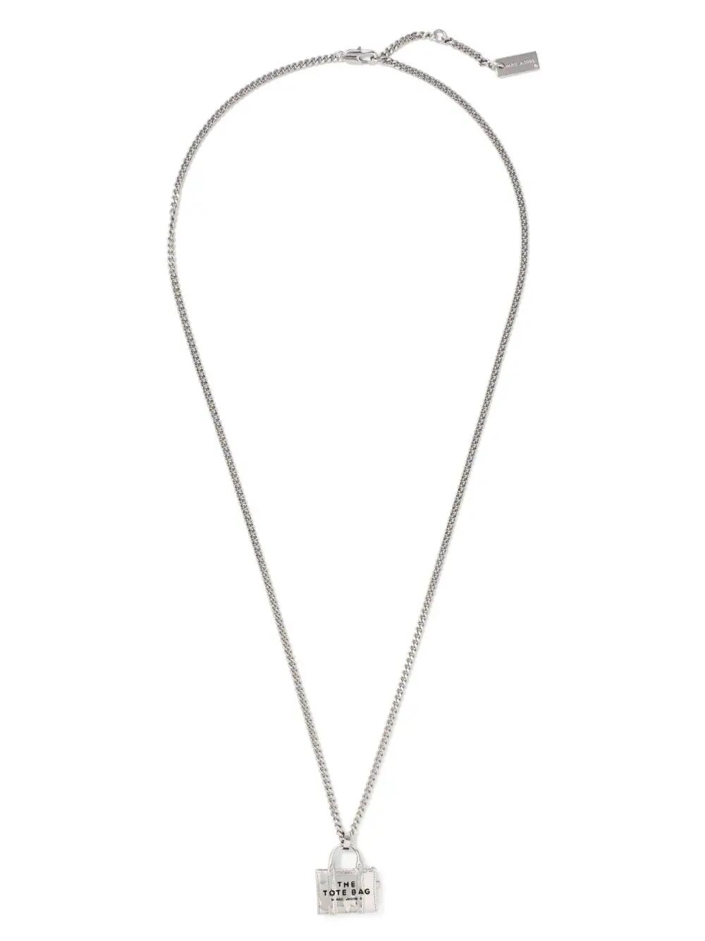 Shop Marc Jacobs The Tote Bag Necklace In Metallic