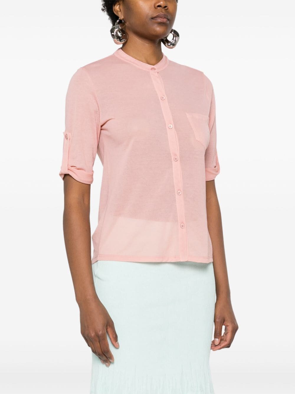 SEMI-SHEER CREPE TOP