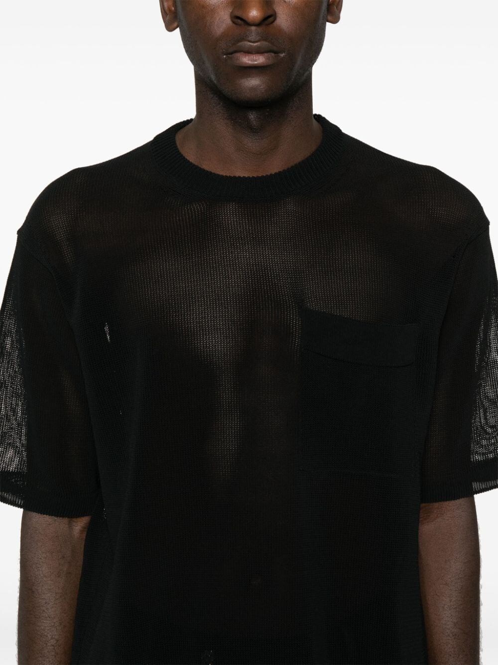 SHORT-SLEEVE SEMI-SHEER JUMPER